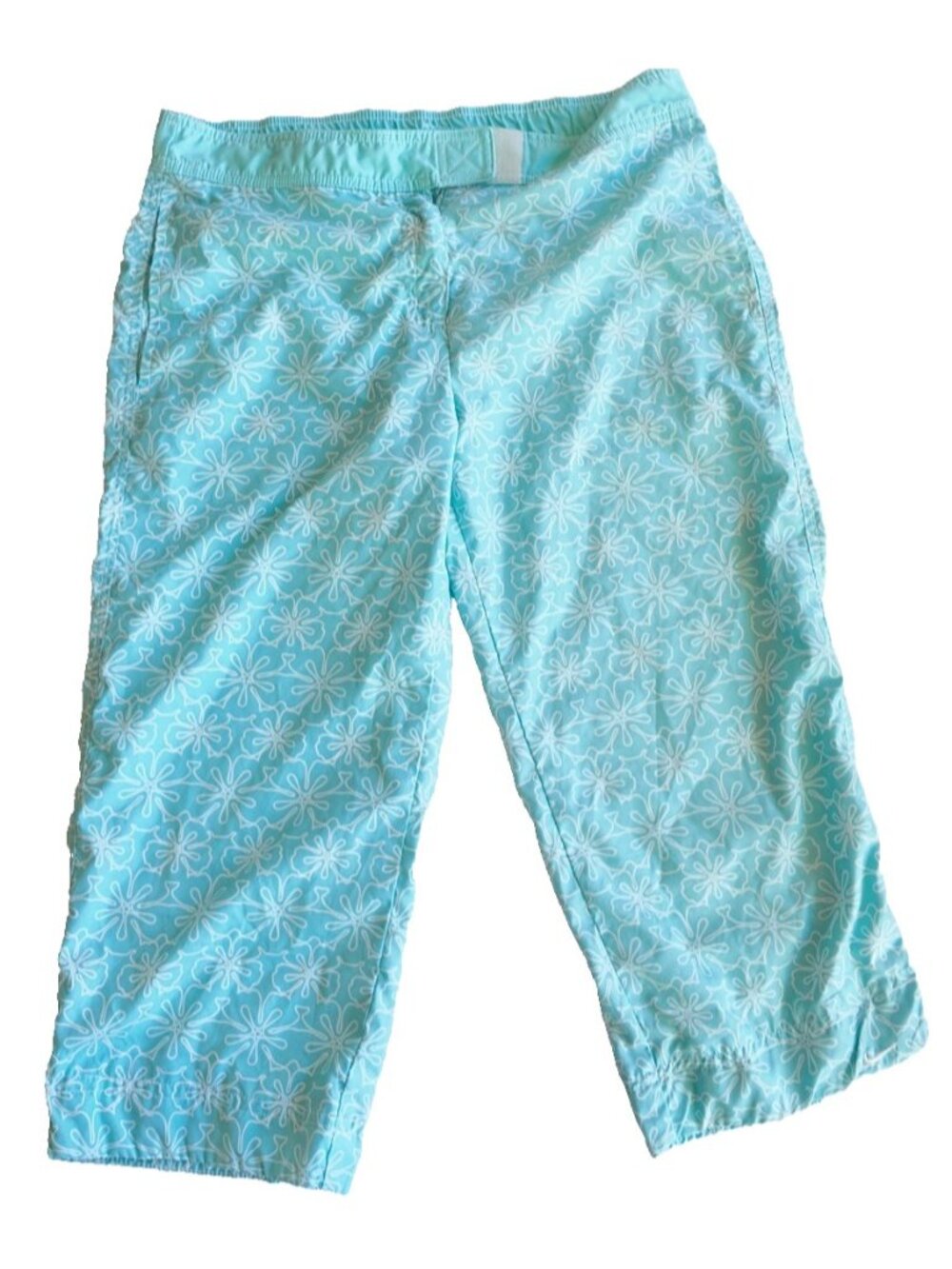 Vintage NIKE floral blue capris size medium